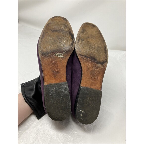 Kenneth Cole ITALY Purple Suede Leather Flats Slip On Loafers Bow EU 39.5 US 8.5 - Picture 7 of 13